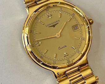 Longines Conquest Calendario con tapa dorada Fecha Ref.161-4940 Fabricación suiza 1969