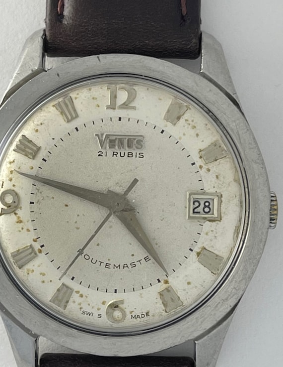 Venus Routemaster 21J Automatic Date Two Tone Dial Screw Down Back