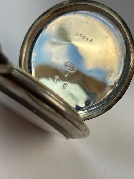 Anonymous Solid Silver Antique Pocket Watch 0.935… - image 4