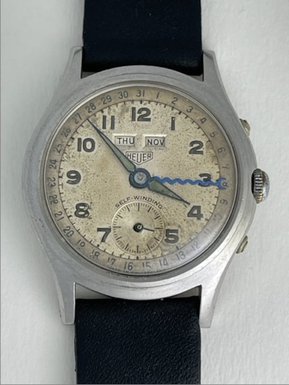 Heuer Triple Calendar/Date Bumper Automatic Stain… - image 1