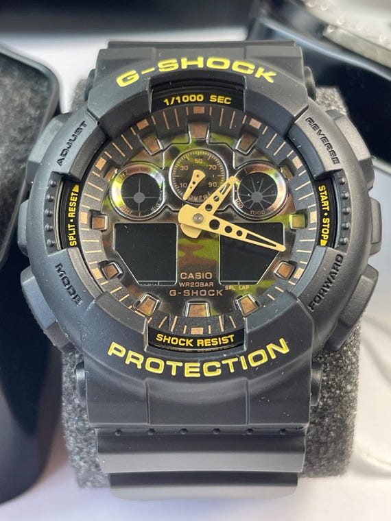 Casio G-Shock GA100 5081 Black Analogue Digital Shock Resist Original Box Papers NOS