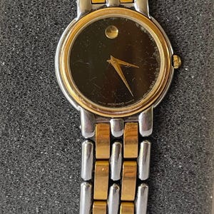 Movado Ladies Two Tone Gold Stainless Steel Black Dial Swiss  display picture 2