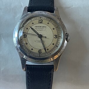 Harathon Automatic Bidynator Doctors Medical Two Thone Dial Stainless Screw Down Back Swiss Made 1948
