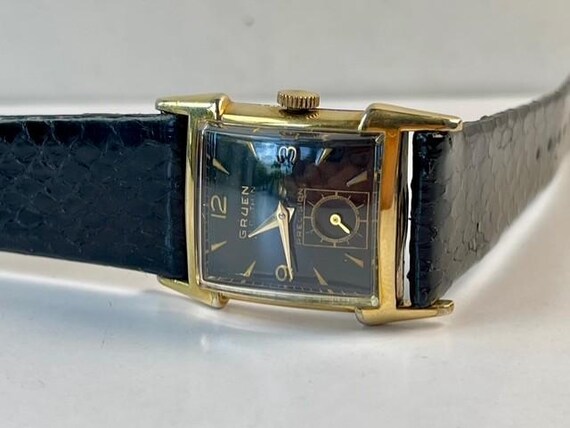 Gruen Precision Rectangular Sub-Seconds Black Dil… - image 2