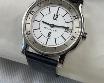 Bvlgari Watch Solo Tempo Sunray Silver Dial Date Cowhide SS Quartz Analog Bulgari Bulgari Solotempo Watches | Prices, Specs and Models main image 2