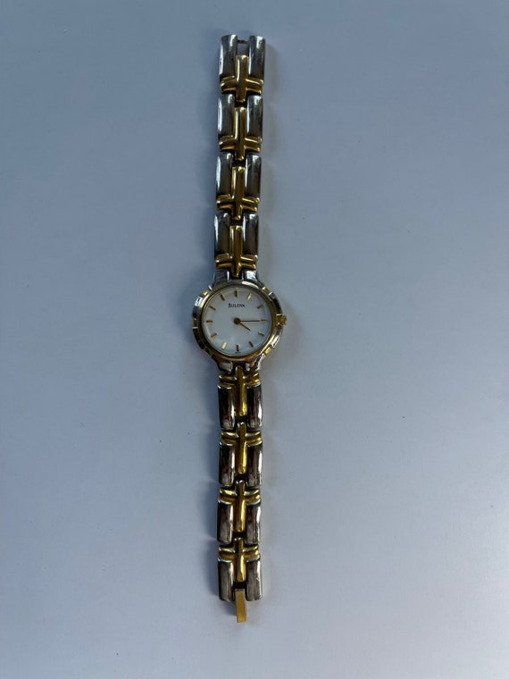 Bulova Ladies Vintage Two Tone Sapphire Crown Vin… - image 6