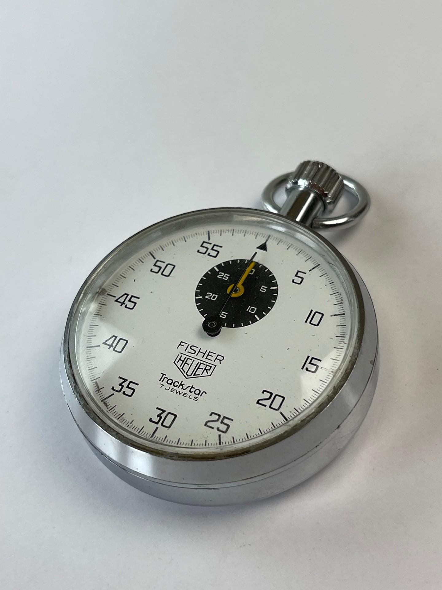 Heuer Fisher Trackstar Ref. 603.301 7 J Two Tone Dial Stopwatch