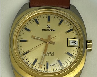 Rodania Gold Capped Screw Down Case Stainless Steel Back Calendar