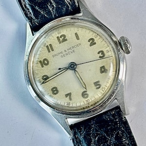 Baume & Mercier Genève Military Pilot Aviation WWII 1944 Stainless Steel Screw Down Case Back Swiss Made 1944