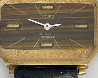 Rhonda Tigers Eye Rare Vintage Ladies Gold Plated Watch Incabloc 17 Jewels Swiss Rhonda Tigers Eye Rare Vintage Ladies Gold Plated Watch  main image 3