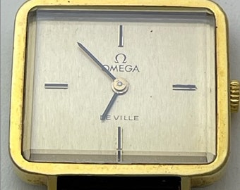 Omega De Ville Square Lady Vintage Cal.625 Gold Capped Gold Dial