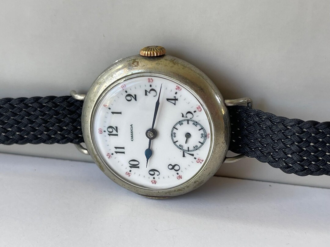 Omega Military Trench 24hrtwo Tone White Porcelain Dial Antique Déposé ...