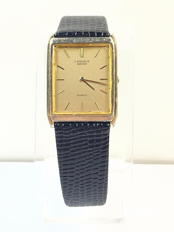 Seiko Lassale Rectangular Gold Tone Ref.9550 5040… - image 1