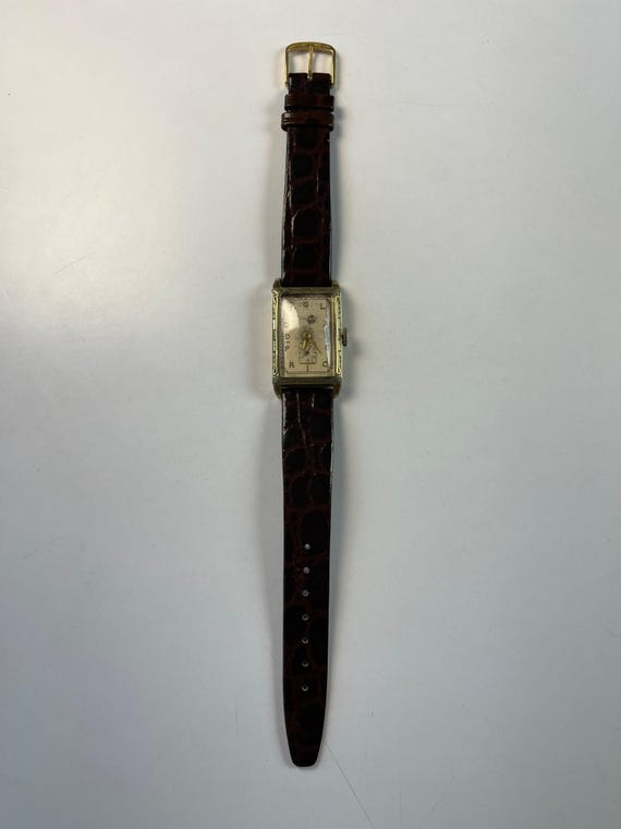 Longines Doctor’s Dial Art Deco Rectangular 14K G… - image 7