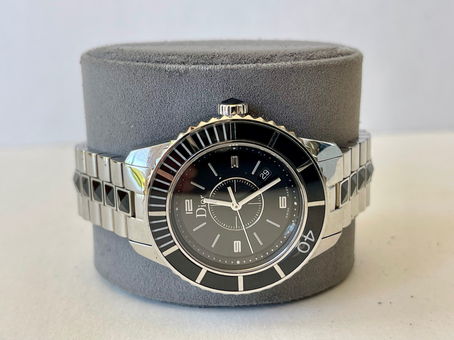 Dior Christian Dior Christal Calendar Date Black Dial Rotating