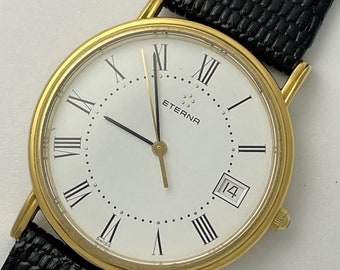 Eterna Gold Capped Calendar Date Ref.260.2178.22S Vintage Swiss Made 2003