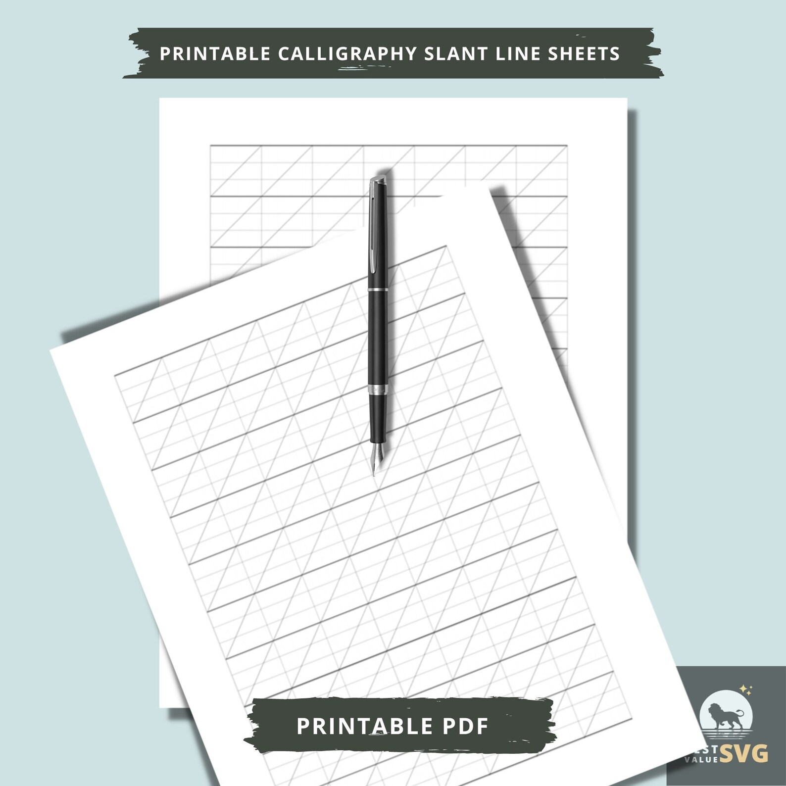 Printable Calligraphy Slant Line Sheets Calligraphy Slanted Line Sheets Calligraphy Slant Drill ...