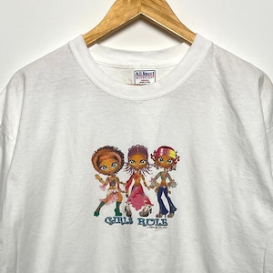 Vintage 2001 y2k Girls Rule Spice Girls Bratz Style Graphic Tee Shirt (size adult XL)