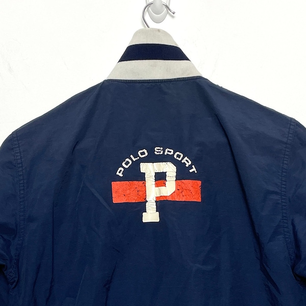 Vintage 1990s Polo Sport by Ralph Lauren Youth Windbreaker Ringer Zip Up Jacket (size youth Small)