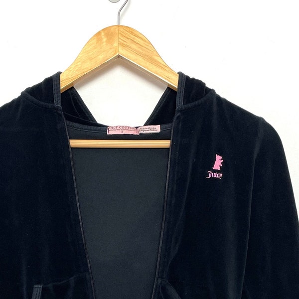 Vintage Y2K Juicy Couture made in USA Velour Hoodie Sweatshirt (size women's Small)