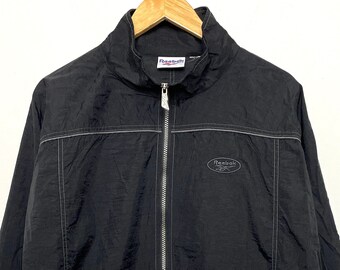 Vintage 1990s Reebok Delta Logo Zip Up Drawstring Windbreaker Jacket (size adult Large)