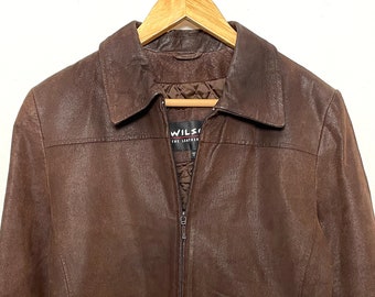 90s-00s WILSONS LEATHER レザースイングトップ シボ革 90s WILSONS LEATHER レザー ジャケット 黒 L シンサレート着脱