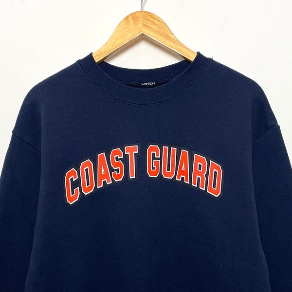 Vintage 1990s Coast Guard United States Military Spell Out Graphic Crewneck Sweatshirt (fits adult Medium)