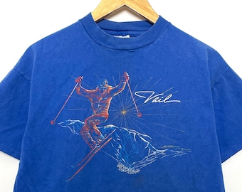 T-shirt graphique de la station de ski Vail, Colorado, vintage 1988 (convient à un adulte de grande taille)