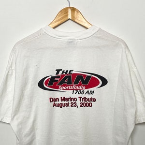 Vintage 2000 The Fan Sports Radio Miami Dolphins Dan Marino Tribute Graphic Tee Shirt (size adult XL)