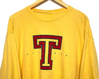 Vintage 1990s Tommy Hilfiger Jeans Spell Out Long Sleeve Tee Shirt (size adult XL)