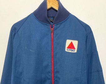 Vintage 1960s Citgo Fuels Talon Zipper Unitog Union Made Zip Up Workwear Jacket (size adult Large)