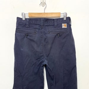 Vintage Carhartt Fire Resistant Navy Blue Zipper Fly Workwear Pants (30x32)