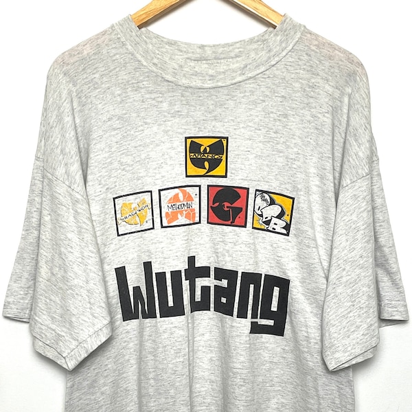 Vintage Early 1990s Wu Tang Clan Wu Wear Member Logo Graphic Rap Tee Shirt (size adult XXL)