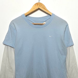 Vintage y2k Nike Mini Swoosh Logo Womens Long Sleeve Shirt (size women&#39;s XL)