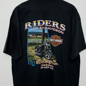 Vintage Harley Davidson &quot;Getting Lucky&quot; Irish Leprechaun Birmingham Alabama Motorcycle Graphic Tee Shirt (size adult XL)