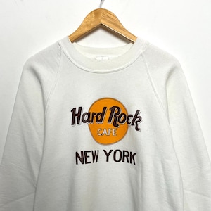 Vintage 1980s Hard Rock Cafe New York City Spell Out Graphic Crewneck Sweatshirt (fits adult Medium)