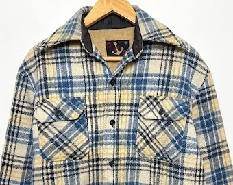 Vintage 1960s Champion Button up Plaid Flannel Trucker Shirt Men's