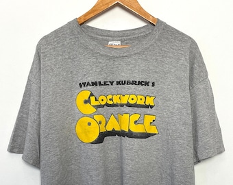 Vintage 1990s Stanley Kubrick’s A Clockwork Orange Spell Out Graphic Movie Tee Shirt (size adult XL)