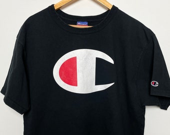 Maglietta grafica Champion C con logo Script dei primi anni 2000 (taglia adulto XL)
