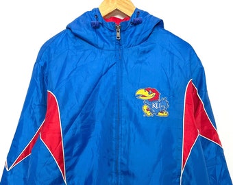 Vintage 1990s Kansas Jayhawks Zip Up College Puffer Jacket (fits adult Large)