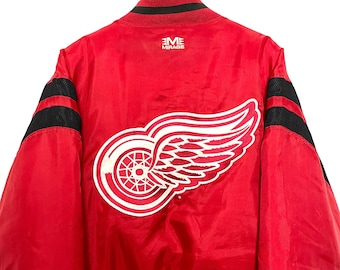 Vintage Detroit Red Wings JH Designred Wool Leather Sleeves