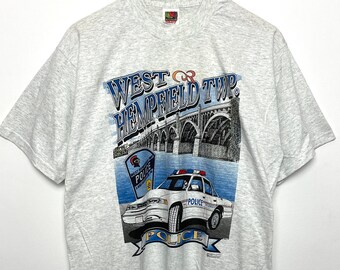 ヴィンテージ 1997 ウェスト ヘンプフィールド タウンシップ ランカスター ペンシルバニア警察署 カー グラフィック T シャツ (大人用 L サイズ)