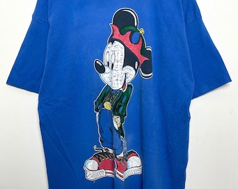 Vintage 1990s Streetwear Mickey Mouse Single Stitch Graphic Tee Shirt (size adult XXL)