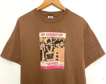 Vintage 1990s The Who My Generation 1960s Hard Rock Music made in USA Graphic Band Tee Shirt (fits adult Large)