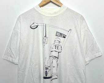 Vintage 1990s Run DMC Hollis Queens New York Hip Hop Boombox Graphic Streetwear Rap Tee Shirt (size adult XL)