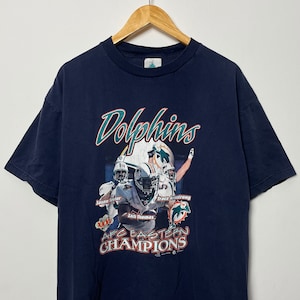 Vintage 2000 y2k Miami Dolphins NFL Football Zach Thomas Trace Armstrong Jason Taylor AFC Eastern Champions Graphic Tee Shirt size adult XL
