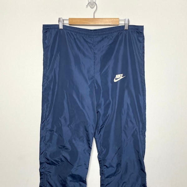 Vintage 1980s Nike Blue Tag Spell Out Swoosh Logo Windbreaker Sweatpants (fit adult Large)