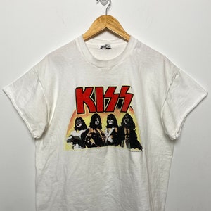 KISS Vintage 90s Glow in the Dark T Shirt Rock Band Single