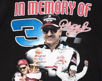Vintage 2001 NASCAR Dale Earnhardt Memorial Graphic Tee Shirt (size adult Large)