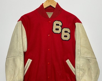 Vintage 1966 Letterman Leather Varsity Jacket (fits Adult XS